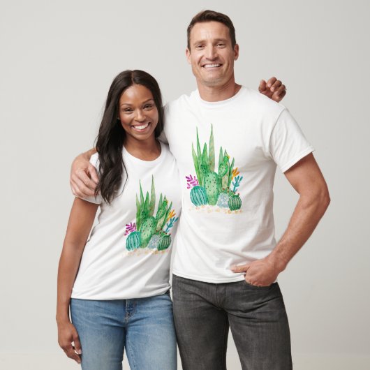 Waterverf , cactus , sacharose , groot t-shirt (Unisex)