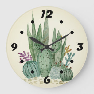 Waterverf , cactus , sacharose grote klok