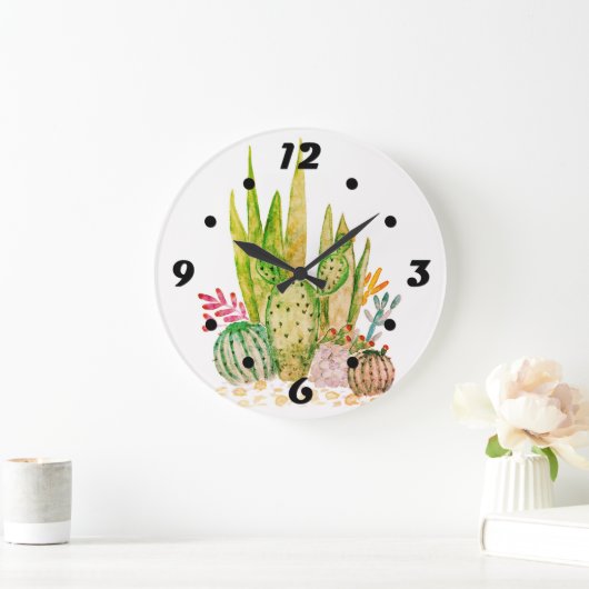 Waterverf , cactus , sacharose grote klok (Huis)