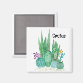 Waterverf , cactus , sacharose magneet (Voorkant / Achterkant)