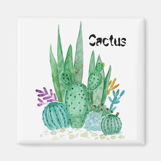 Waterverf , cactus , sacharose magneet (Voorkant)