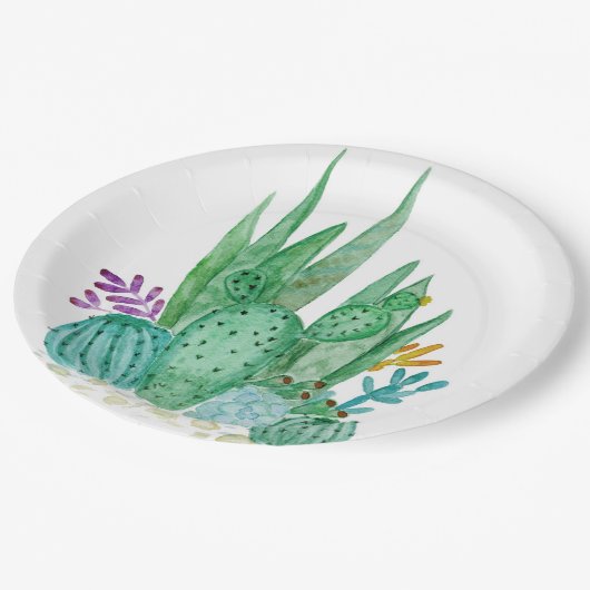 Waterverf , cactus , sacharose papieren bordje (Gekanteld)