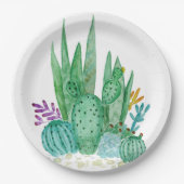 Waterverf , cactus , sacharose papieren bordje (Voorkant)