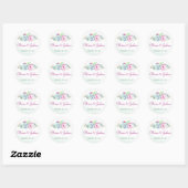 Waterverf Cactus & Sappige Trouwstickers Ronde Sticker (Vel)