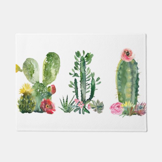 Waterverf Cactus schilderen Deurmat (Voorkant)