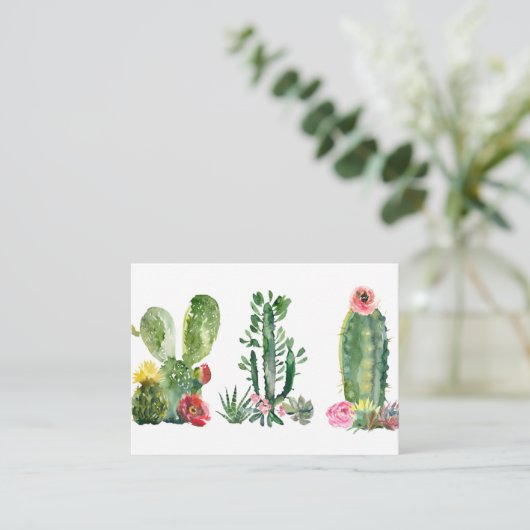 Waterverf Cactus schilderen Visitekaartje (Staand voorkant)