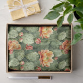 Waterverf Cactus Sinaasappel Flowers Patroon Decou Tissuepapier (Geschenk)