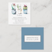 Waterverf Cactus Small Marketing Vierkante Visitekaartje (Voorkant / Achterkant)