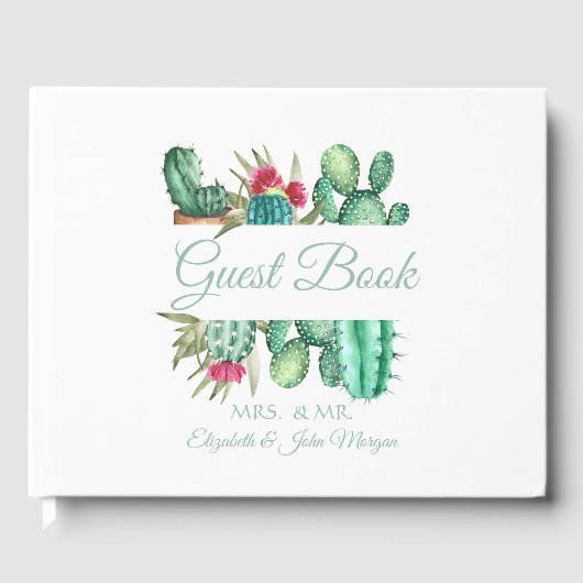 Waterverf Cactus Stippen Gastenboek (Voorkant)