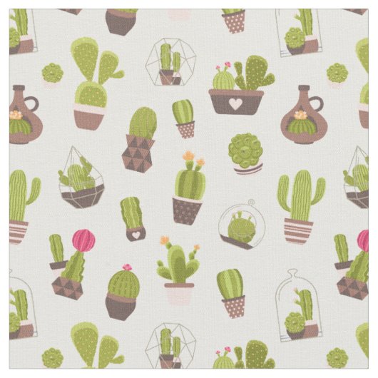Waterverf Cactus Stof (Close Up)