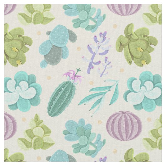 Waterverf Cactus Stof (Close Up)