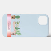 Waterverf Cactus, Stripe Case-Mate iPhone Case (Achterkant (horizontaal))