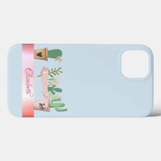Waterverf Cactus, Stripe Case-Mate iPhone Case (Achterkant (horizontaal))