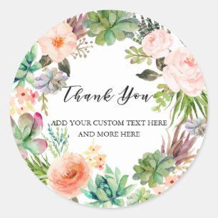 Waterverf Cactus Succulent Custom Dank u klas Ronde Sticker