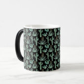 Waterverf Cactus & Succulent Desert Pattern Black Magische Mok (Voorkant links)