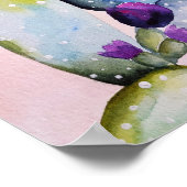 Waterverf Cactus Succulent Floral Poster (Hoek)