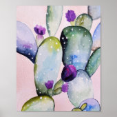 Waterverf Cactus Succulent Floral Poster (Voorkant)