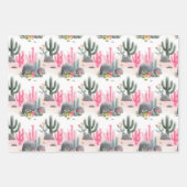 Waterverf Cactus Succulent Pattern Western Chic Inpakpapier Vel (Voorkant 2)