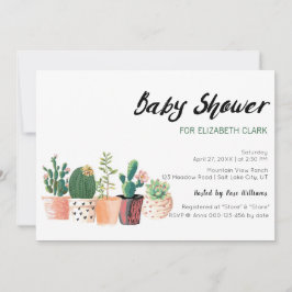 Waterverf Cactus & Succulent Pots Baby shower Kaart