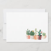 Waterverf Cactus & Succulent Pots Baby shower Kaart (Achterkant)