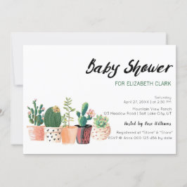Waterverf Cactus & Succulent Pots Baby shower Kaart