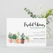 Waterverf Cactus & Succulent Pots Vrijgezellenfees Kaart (Staand voorkant)