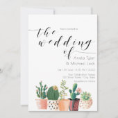 Waterverf Cactus Succulent Typografie Bruiloft Kaart (Voorkant)