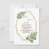 Waterverf Cactus & Succulent Wedding Invitation (Voorkant)