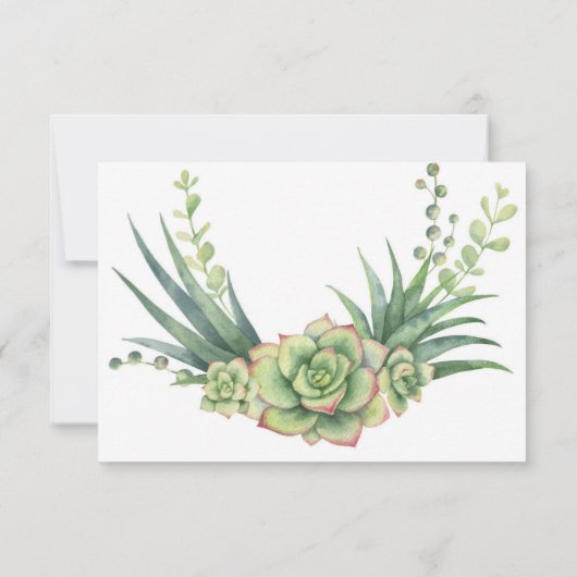 Waterverf Cactus & Succulent Wedding Invitation (Achterkant)