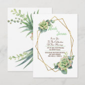 Waterverf Cactus & Succulent Wedding Invitation (Voorkant / Achterkant)