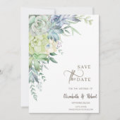 Waterverf Cactus Succulenten Bewaar de Datum Save The Date (Voorkant)