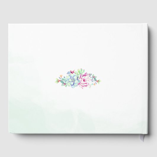 Waterverf Cactus & Succulenten Bruiloft Gastenboek (Achterkant)