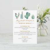 waterverf cactus succulenten elegant eenvoudig det informatiekaartje (Staand voorkant)