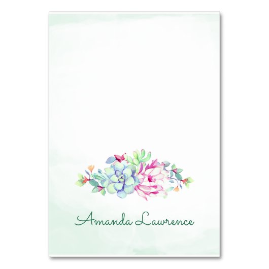 Waterverf Cactus & Succulenten Plaats Kaarten (Voorkant)