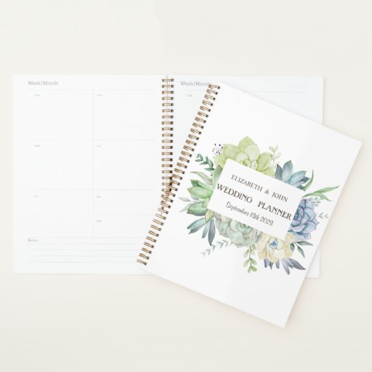 Waterverf Cactus Succulenten Polka Dots Planner (Display)