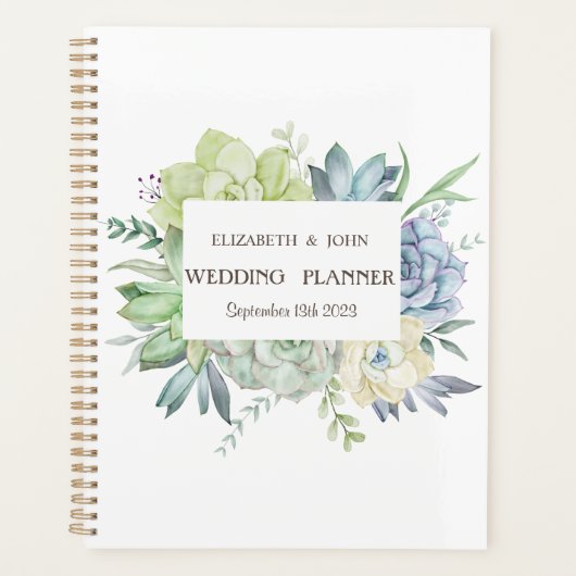 Waterverf Cactus Succulenten Polka Dots Planner (Voorkant)