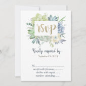 Waterverf Cactus Succulenten Polka Dots RSVP Kaart (Voorkant)