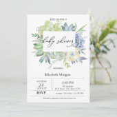 Waterverf Cactus Succulenten Stippen Baby shower Kaart (Staand voorkant)