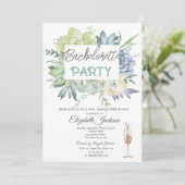 Waterverf Cactus Succulenten Stippen Bachelorette Kaart (Staand voorkant)