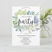 Waterverf Cactus Succulenten Stippen Verloving Kaart (Staand voorkant)