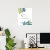 Waterverf Cactus Succulenten Trouw Welkom Poster (Thuiskantoor)