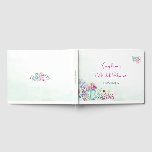 Waterverf Cactus & Succulenten Vrijgezellenfeest Gastenboek (Volledig)