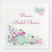 Waterverf Cactus & Succulenten Vrijgezellenfeest Servet (Voorkant)