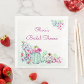 Waterverf Cactus & Succulenten Vrijgezellenfeest Servet (Insitu)