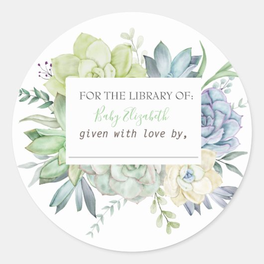 Waterverf Cactus Succulenten Zwangerschap Ronde Sticker (Voorkant)