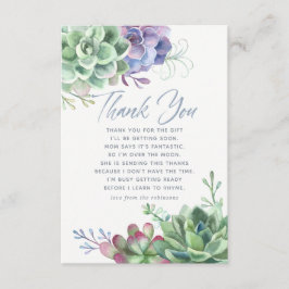 Waterverf Cactus Succulents Baby shower Bedankt