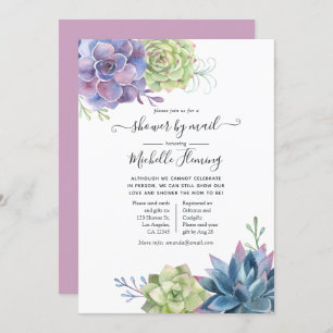 Waterverf Cactus Succulents Baby shower by Mail Kaart