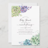 Waterverf Cactus Succulents Baby shower Kaart (Voorkant)