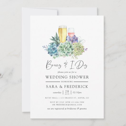 Waterverf Cactus Succulents Brews and I Dos Kaart (Voorkant)