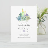 Waterverf Cactus Succulents Brunch and Bubble Kaart (Staand voorkant)